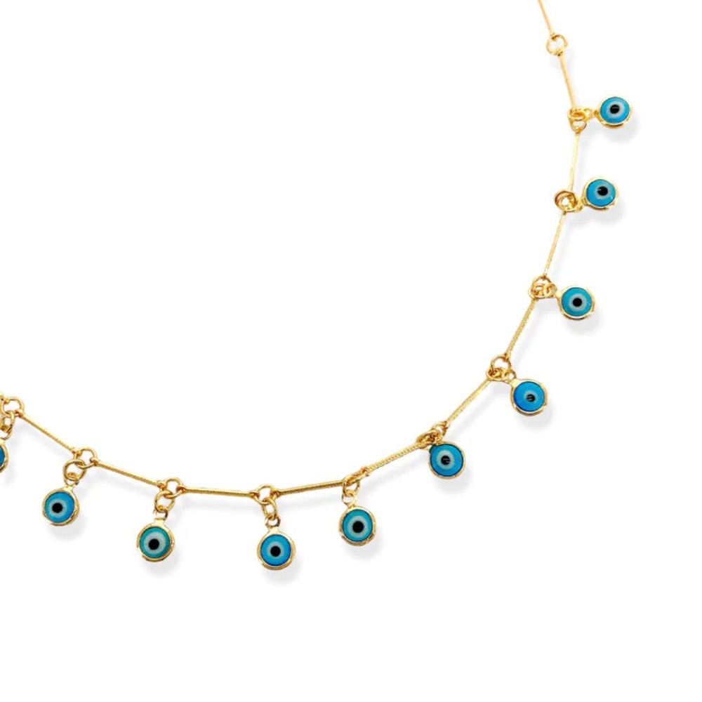 NEW Blue Eyes Gold Filled Necklace - Picture 2 of 4